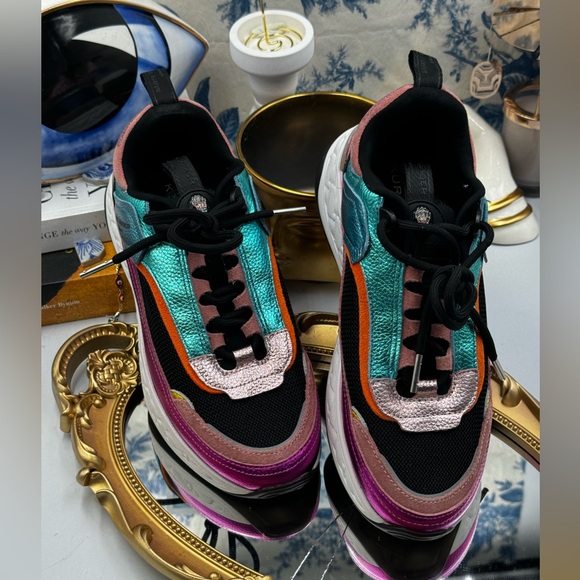 🆕 KURT GEIGER LONDON 🧿 NWOT Kensington Low-Top Sneaker - Metal Comb - Sz 6 - Picture 13 of 15